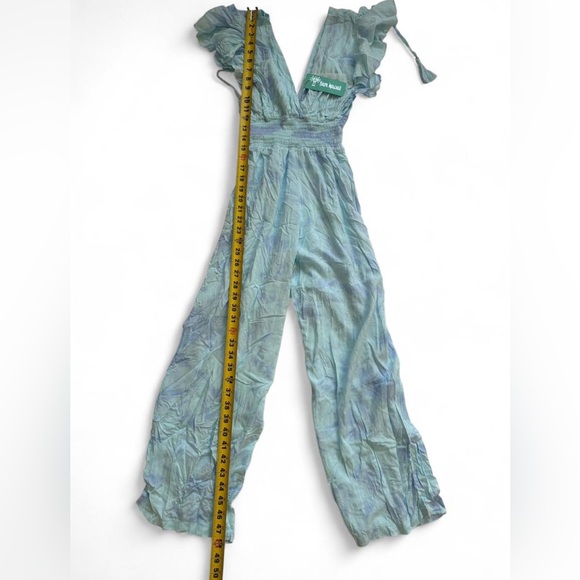 NEW WITH TAGS Tiare Hawaii Blue Tie-Dye V-Neck Boho festival Jumpsuit - Picture 5 of 8